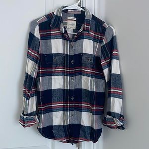 American Eagle AHH-Mazingly Soft Long Sleeve Plaid Button Down Top Size XS